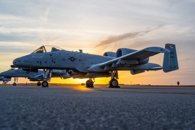 Fairchild-Republic Thunderbolt 2 — - Sunsets and A10s at Columbia Metropolitan Airport br /Maryland ANG