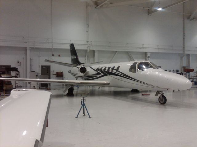 Cessna Citation II (N86BA) - N86BA inside of Cessna Citation Orlando Service Center Hangar.