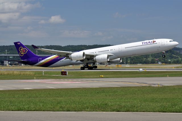 Airbus A340-600 (HS-TND) - Airbus A340-642  Thai Airways  LSZH Zurich-Kloten Airport  Switzerland  21.June 2011