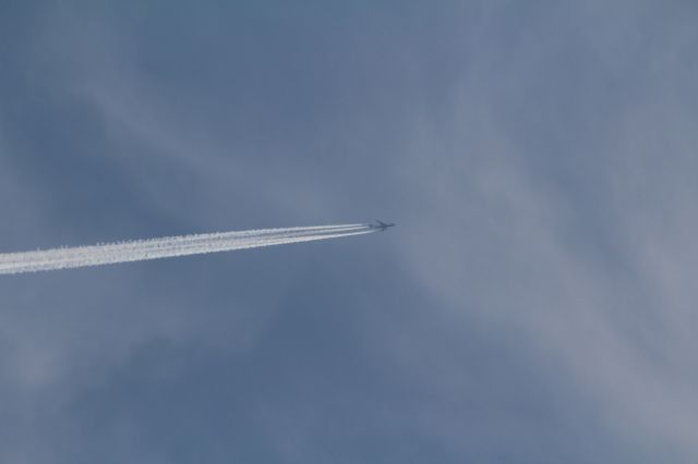 Boeing 747-200 (G-BNLF) - Boeing 747-436, British Airways, flying at cruise altitude above Nieuwkoop and flies from New Delhi (India) to London Heathrow (England).