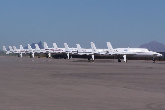 — — - A group of Starships at our local airport.