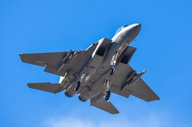 McDonnell Douglas F-15 Eagle (PEL322) - USAF F-15 landing Nellis AFB during Operation Red Flag