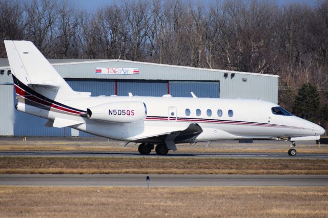 Cessna Citation Latitude (N505QS) - N505QS departing Runway 14 at the Buffalo Niagara International Airport for West Palm Beach (KPBI) as EJA505