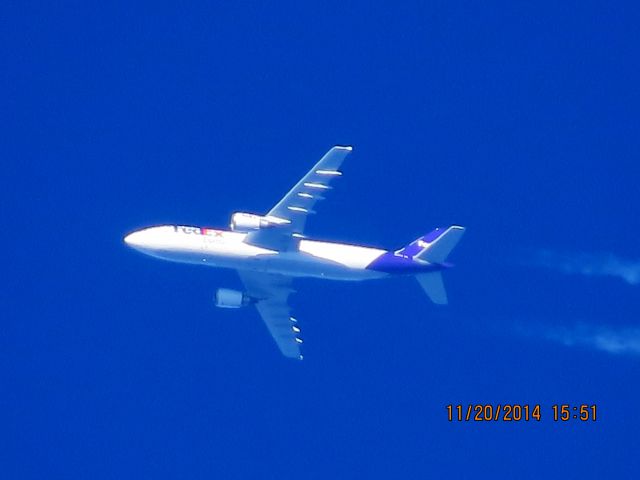 Airbus A300F4-600 (N661FE) - FedEx flight 362 from MEM to BOI over Baxter Springs Kansas (78KS) at 34,000 feet.