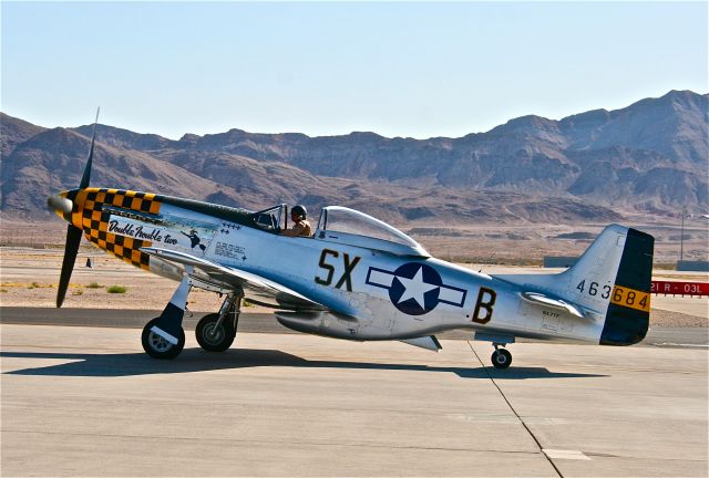 North American P-51 Mustang (N51EA) - AVIATION NATION,NELLIS AFB,2009  P-51,MUSTANG,"DOUBLE TROUBLE TWO"