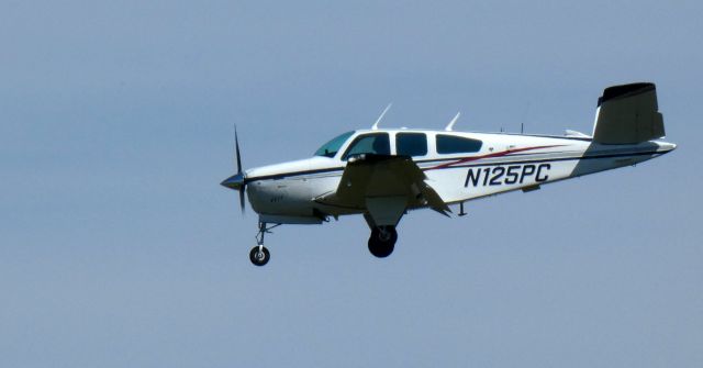 Beechcraft 35 Bonanza (N125PC) - About to touch down is this 1978 Beechcraft V35 Bonanza in the Summer of 2023.