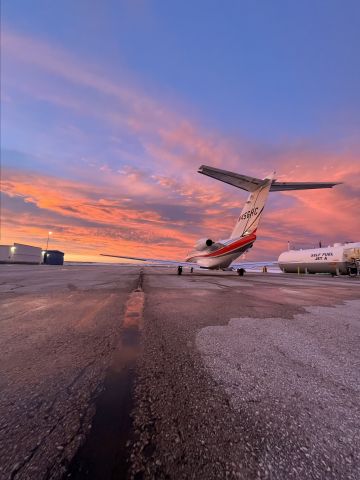 Cessna Citation CJ3 — - Winter sunset. 