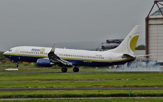 Boeing 737-800 (N732MA) - miami air b737-8 n732ma landing at shannon 21/5/15.