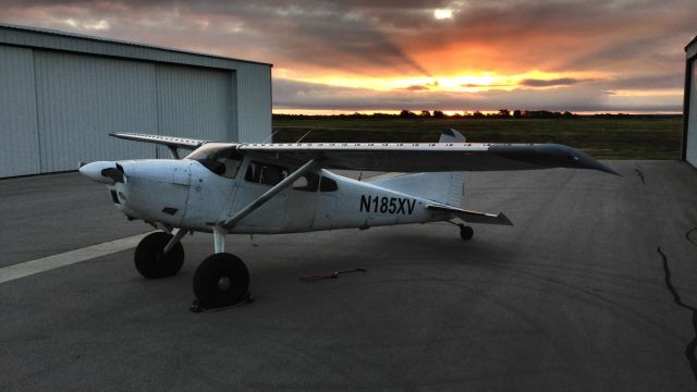 Cessna Skywagon (N185XV) - HenriksenJetCenterbr /Always count on a great sunrise/sunset at the airport