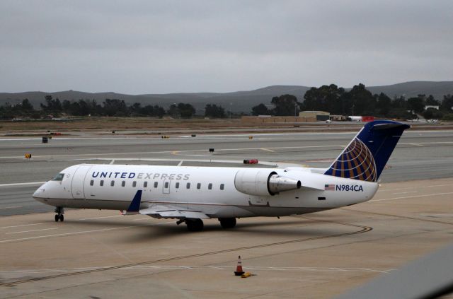 Canadair Regional Jet CRJ-200 (N984CA) - KMRY - early morning departure for United Express - since no more Emb-120s this is all we get now.