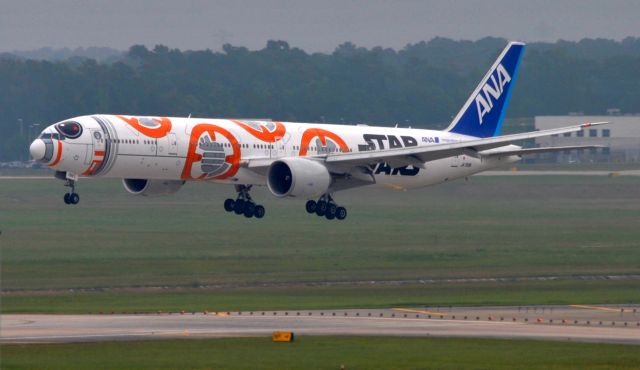 BOEING 777-300 (JA789A) - ANA BB-8 making its inaugural flight into KIAH