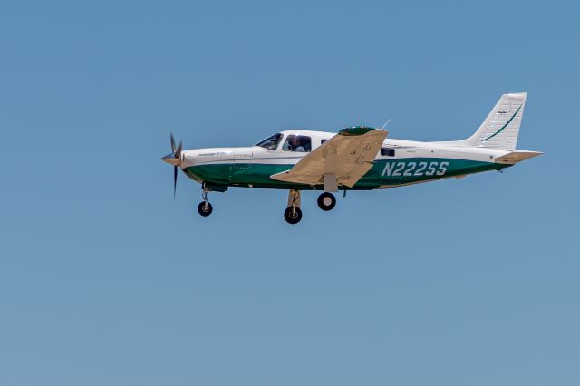 Piper Saratoga/Lance (N222SS) - N222SS landing at Fox Field - From Apollo Park