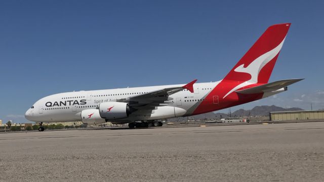 Airbus A380-800 (VH-OQD) - PHX THE FARM taxiway bravo 13apr19