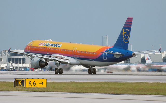 Airbus A321 (6Y-JMW) - Rotating from R-8L AJM 321 headed for Kingston...