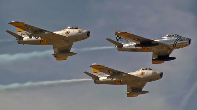 North American F-86 Sabre — - The Horsemen perform at the 2014 Planes of Fame Airshow