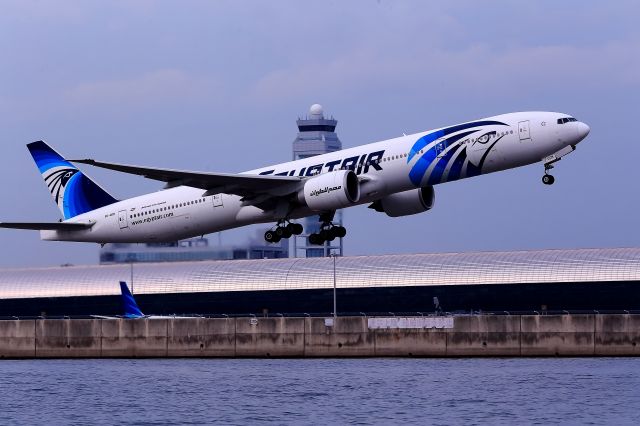 Boeing 777-200 (SU-GDM) - Take-off to Egypt Air inside Kansai Control Tower!!