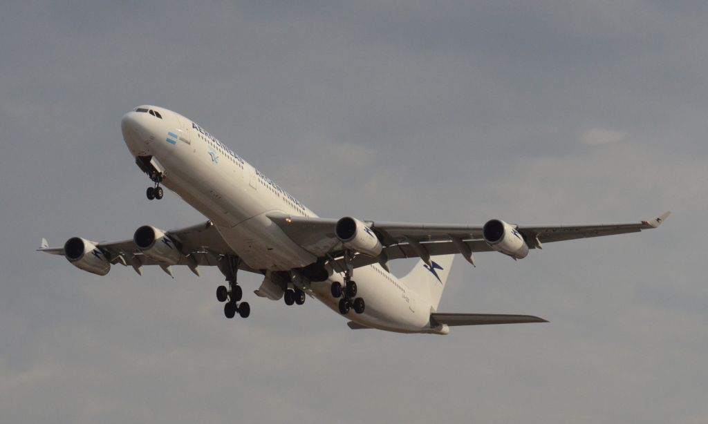 Airbus A340-300 (LV-CEK) - Imaged on 1/13/12