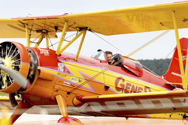 AMU7699 — - A happy Gene Soucy in his "Showcat" Grumman biplane at KNTU Oceana NAS Air Show, Virginia Beach, VA.  09/17/2017