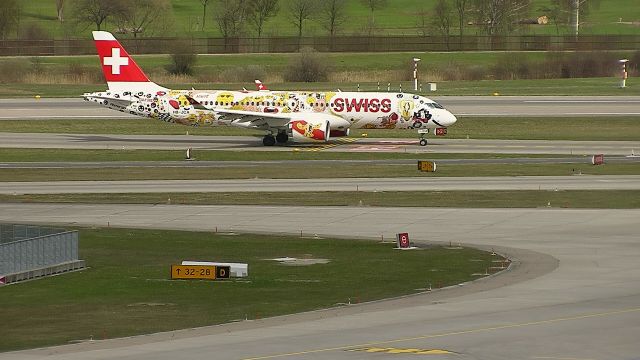 Airbus A220-300 (HB-JCA) - Departing to Oslo