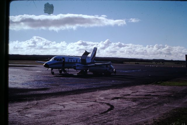 Embraer EMB-110 Bandeirante (VH-KIQ) - Bassair bandit before the name change to Air Tasmania, King Island, circa 1979