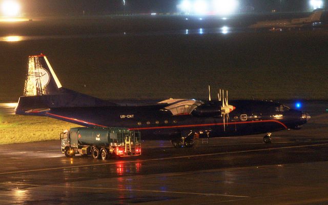 Antonov An-12 (UR-CNT) - ukraine air alliance an-12bk ur-cnt at shannon after arriving from prague 25/1/19.