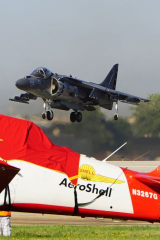 Boeing Harrier (N94422) - Art Nallss XZ439 civillian Sea Harrier performing at the Warbird airshow 7/24/2015, EAA AirVenture Oshkosh 2015