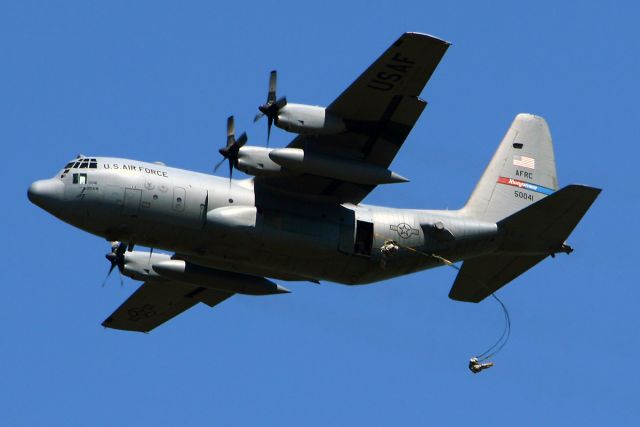 Lockheed C-130 Hercules (85-0041) - Time to jump! LRAFB Airshow, September 2012. 