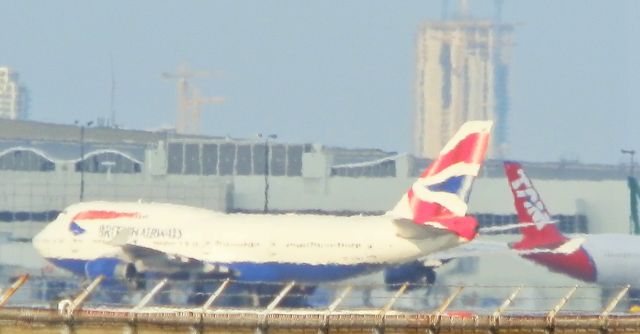 Boeing 747-400 (G-BNLY) - A British Airways B747-400"Basks"In the afternoon heat!!"