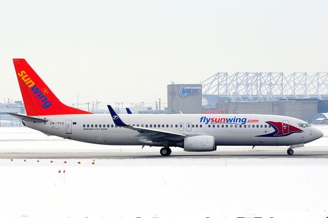 Boeing 737-800 (OK-TVS) - Prepares to take off to Cancun.