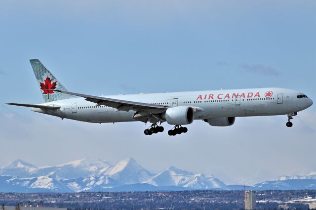 BOEING 777-300ER (C-FIVQ) - Air Canada Boeing 777-333(ER) arriving at YYC on Mar 2.