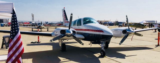 Beechcraft 55 Baron (N6024Q) - American Airlines sponsored Gary Sinese Foundation "Snowball Express" tribute tobr /the children of our fallen soldiers since 9-11. Miramar MCAS Airshow 2018.