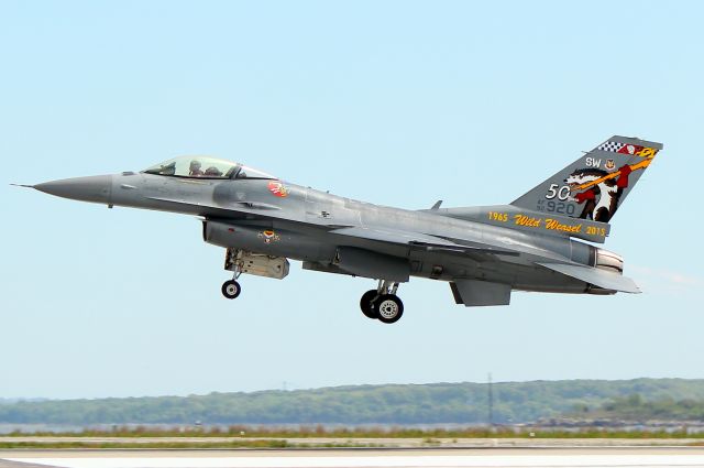 Lockheed F-16 Fighting Falcon (92-0920) - The 20th FW flagship F-16C Viper is painted to commemorate 50 years of the Wild Weasel mission. Wild Weasel is a code name given to an aircraft equipped with radar-seeking missiles and tasked with destroying radars and SAM installations. (RI Air Show)