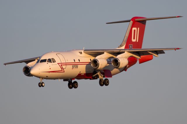 British Aerospace BAe-146-200 (N473NA) - On final while working the Badger Fire burning near Yreka, CA