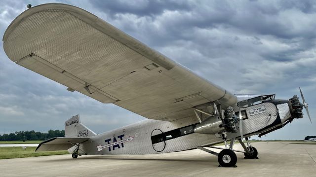 Ford Tri-Motor (N9645) - N(C)9645, a 1928 Ford 5-AT-B Tri-Motor, sitting pretty outside the terminal @ KVPZ. 7/11/22. 