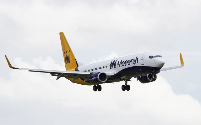 Boeing 737-800 (G-ZBAV) - monarch b737-8 g-zbav about to land at shannon 8/6/17.