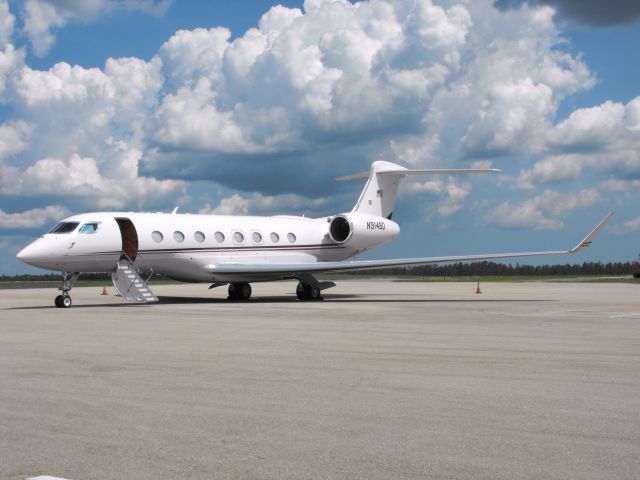 Gulfstream Aerospace Gulfstream G650 (N914BD) - G650 sitting on the ramp as the afternoon clouds build-up.