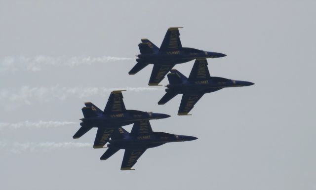 McDonnell Douglas FA-18 Hornet — - Blue Angels in formation at the Thunder over Buffalo Waterfront airshow!!!!!!