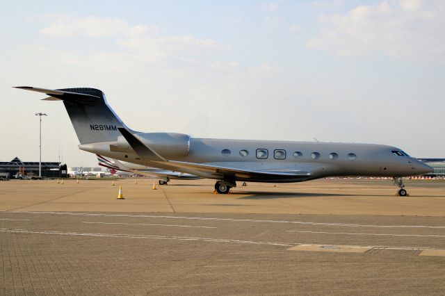 Gulfstream Aerospace Gulfstream G650 (N281MM) - Parked on Stand 454 on 23-Mar-22 after arriving from EDDB.