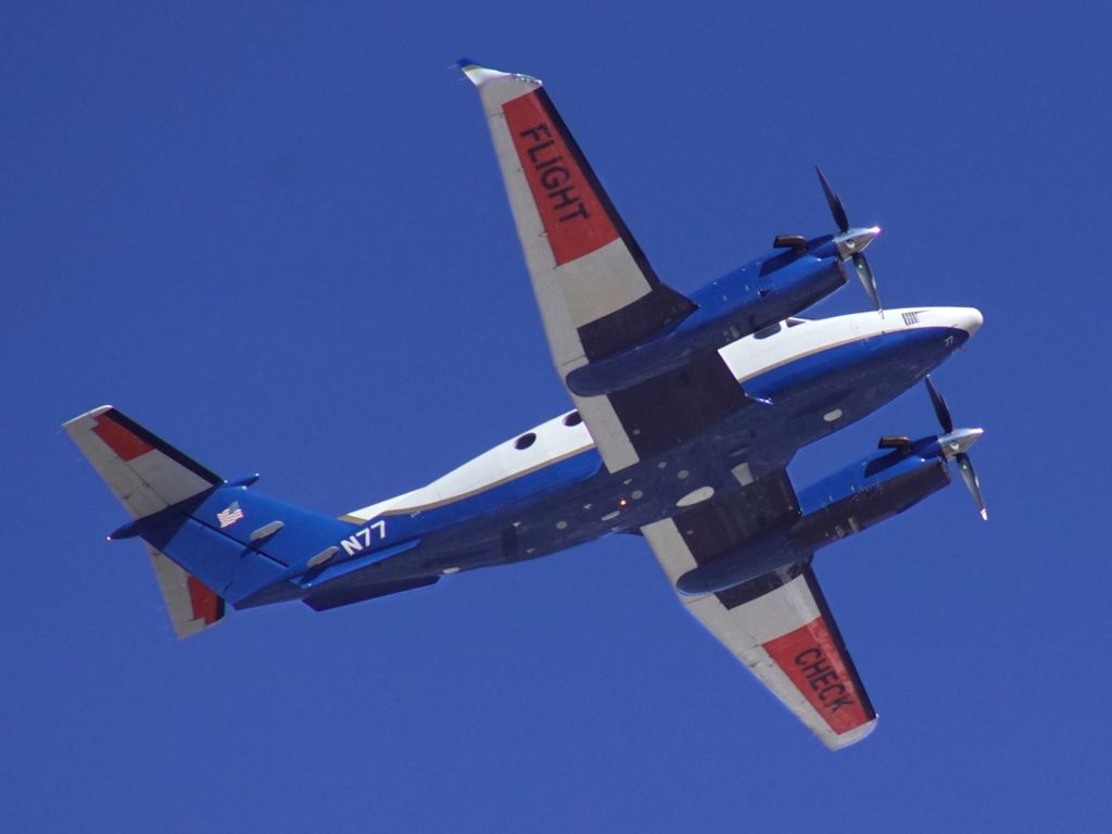 Beechcraft Super King Air 300 (N77) - Taken at Albany Airport,NY on 2-Mar-2021.br /It was doing a fly by.