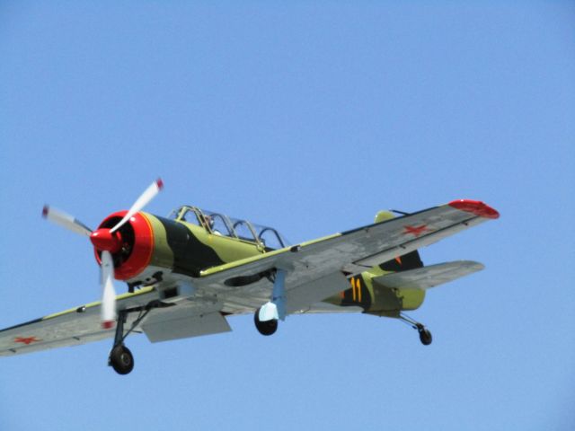 N916BM — - 2002 Yakovlev Yak-52 landing after aerobatic display, Fullerton Airport Day 5.13.2017