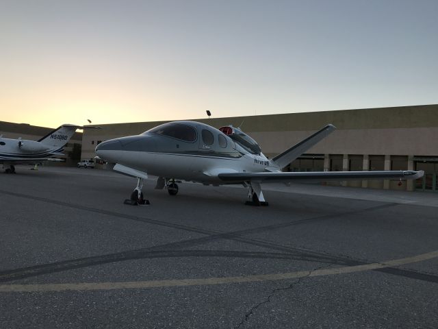 Cirrus Vision SF50 (N707SN) - Seeing the Cirrus Vision Jet more often here at KVGT.  Parked here in transient in front of the temporary terminal. 