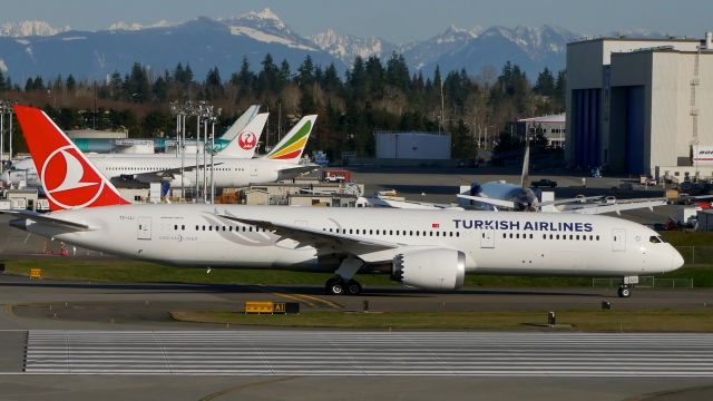 Boeing 787-9 Dreamliner (TC-LLI) - THY6832 taxis from the Boeing North ramp for its delivery flight to IST on 2.20.20. (ln 961 / cn #65809).