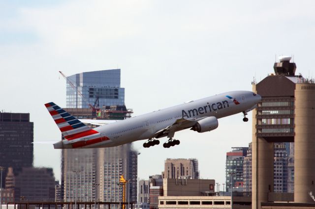 Boeing 777-200 (N776AN) - This American B772 was operating MIA-Paris when it diverted to BOS on 10/02/20. The plane departed BOS for JFK on 10/04/20. 