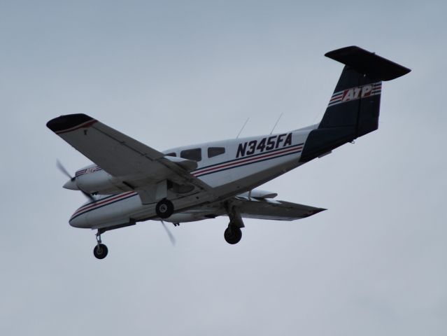 Piper PA-44 Seminole (N345FA) - ATP AIRCRAFT 4 LLC on final for runway 2 at KJQF - 3/1/13