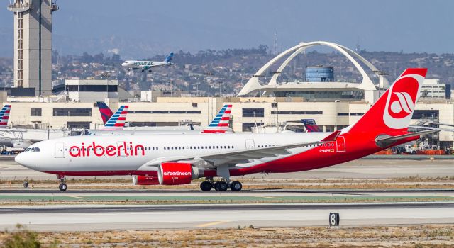 Airbus A330-200 (D-ALPH) - Air Berlin lands on runway 25L and awaits ground clearances. Arriving into LAX from Dusseldorf as BER7430