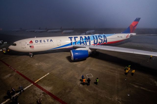 Airbus A330-300 (N411DX) - The special Olympics "Team USA" livery of Delta.