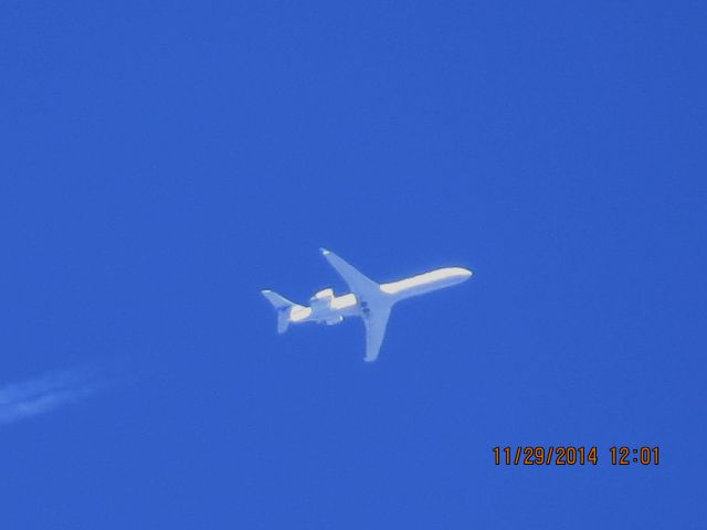 Canadair Regional Jet CRJ-700 (N156GJ) - GoJet flight 3617 from DEN to ATL over Southeastern Kansas at 37,000 feet.