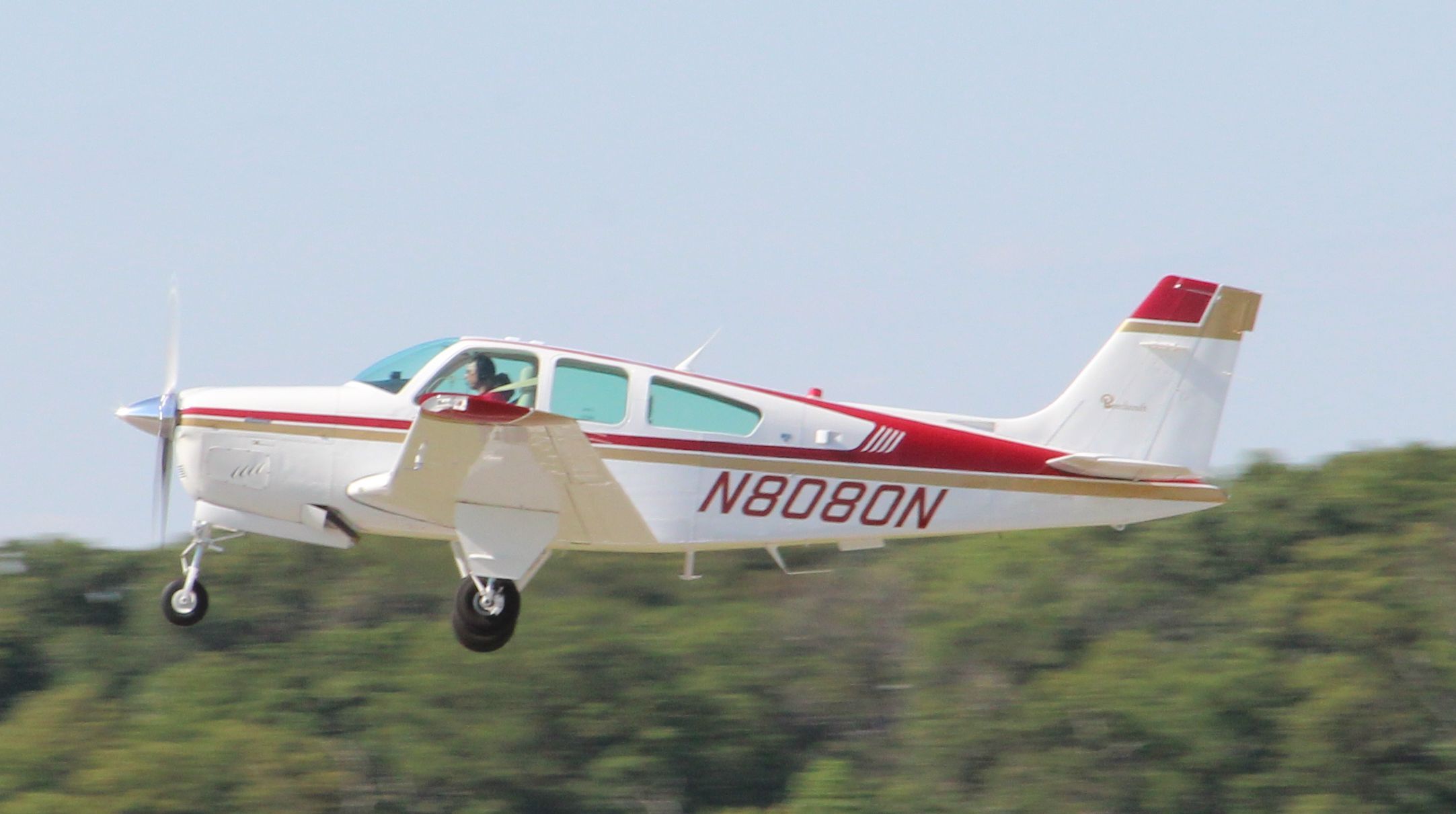 Beechcraft Bonanza (36) (N8080N) - Departing rwy 27... 2012