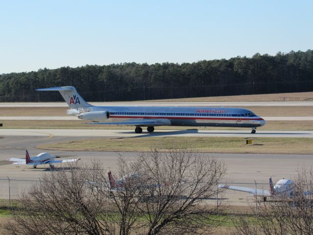 McDonnell Douglas MD-82 (N426AA) - American Airlines flight 1052 to Dallas-Ft Worth Intl, a McDonnell Douglas MD-82 taxiing to takeoff on runway 23R. This was taken January 30, 2016 at 3:53 PM.