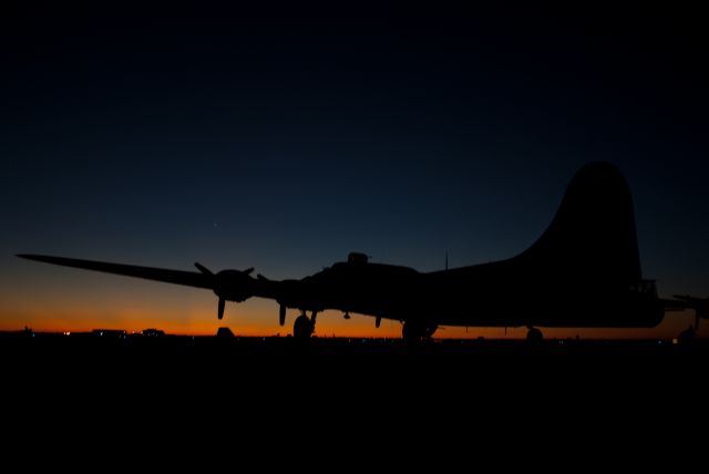 N7227C — - B-17G "Texas Raiders" lies dormant, welcoming the suns warming glow